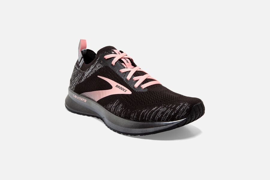 Brooks Levitate 4 Road Running Shoes Womens Black/Grey/Pink 457380-RGX